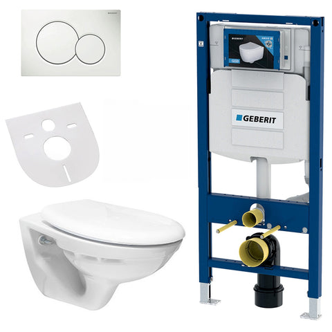 Belvit Hang-wc set wit randloos met softclose zitting, Geberit UP100, geluidsisolatie en bedieningsplaat, wc-packs — SKU MB-19399-22926, EAN 5404029122197