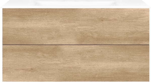 SOUS MEUBLE COFFEE 2 TIROIRS 120 CHENE DECOR CACHMIRE +LAVABO PORCELAINE SANS TROU ROBINET BLANC