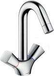 2GREEP Mengkraan lavabo Logis 150 Hansgrohe draaibare uitloop automatische sluiting chroom