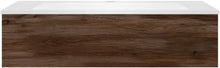 Onderbouw COFFEE 1 lade 120 notelaar Decor fluweel+wastafel kunstmarmer mat wit