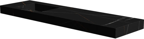 TABLET KERAMISCH MARMER PURO LAVABO S LINKS B180 H10 ZONDER KRAANGAT BAMBOO BLACK