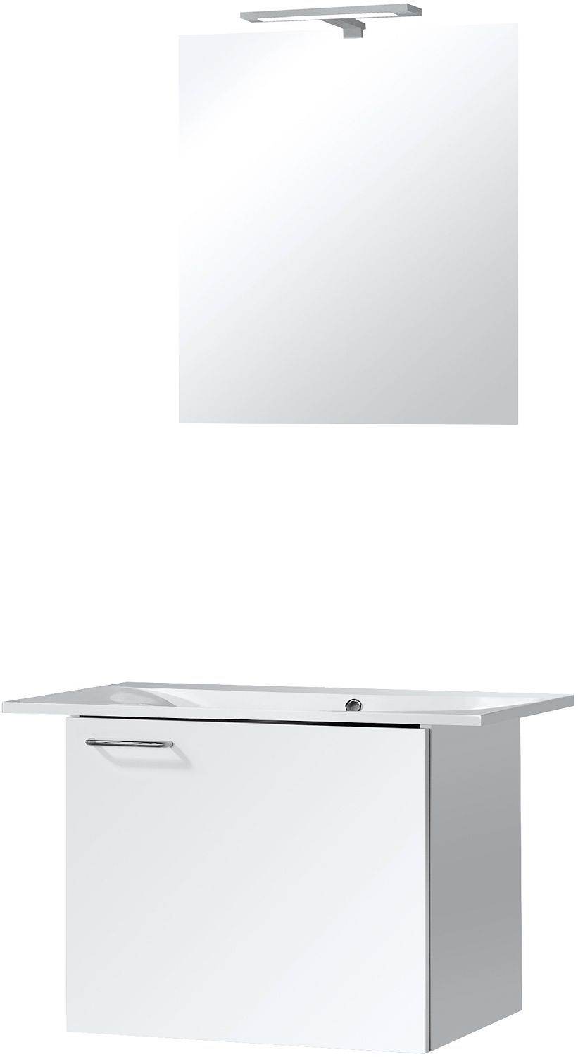 Meubel bizzy 80/60 met spiegel 60 met verlchting wit