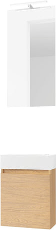 HANDENWASSER FORM MINI SOLID/ 1 DEUR/ SPIEGEL/ VERLICHTING LED EIK BRONS