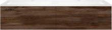 Onderbouw COFFEE 2 lades 140 duo notelaar Fluweel +dubbele wastafel kunstmarmer wit