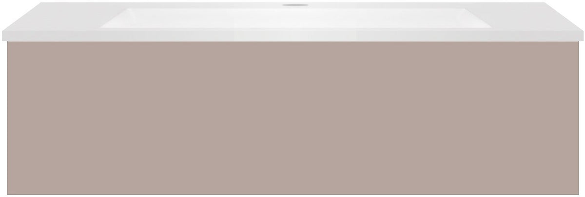 Onderbouw COFFEE 1 lade 100BASALTGRIJS mat+wastafel kunstmarmer wit