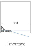 Draaideur+vast deel nis close tot 100CM H200CM satijn-inox mat met montage