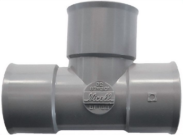 PVC T kW Nicoll 90°.FFF 90MM