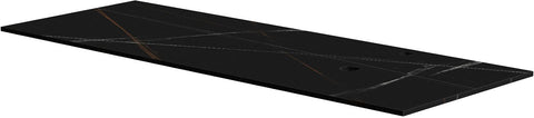 TABLET KERAMISCH MARMER PURO B140 H1,2 1AFVOERGAT/KRAANGAT RECHTS BAMBOO BLACK