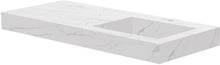 TABLET KERAMISCH MARMER PURO LAVABO S RECHTS B120 H10 +KRAANGAT WHITE CALACATTA