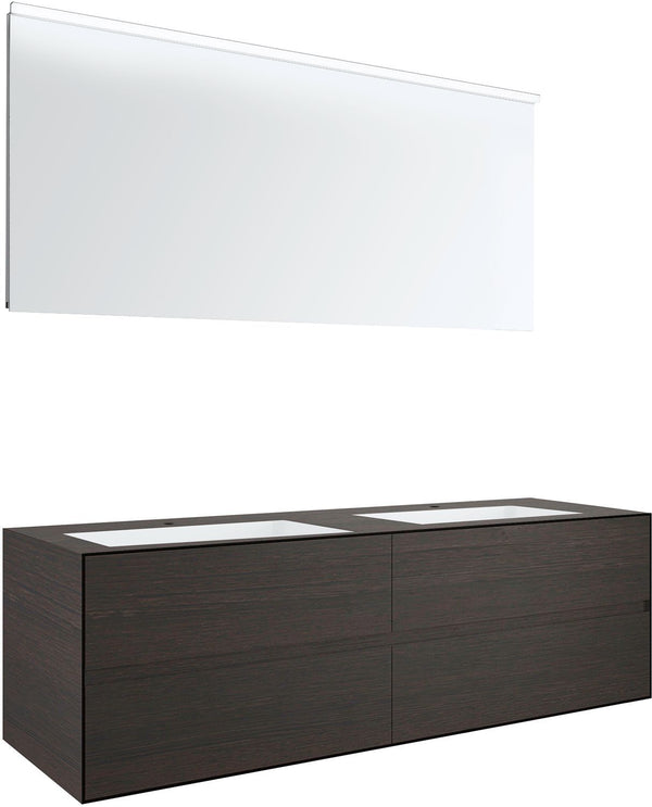 Meubel 4 LADES+2 meubellavabos tenso 160CM +kraangaten wenge met spiegel