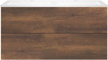 Onderbouw COFFEE 2 lade 120 duo eik roest + dubbele wastafel kunstmarmer mat wit