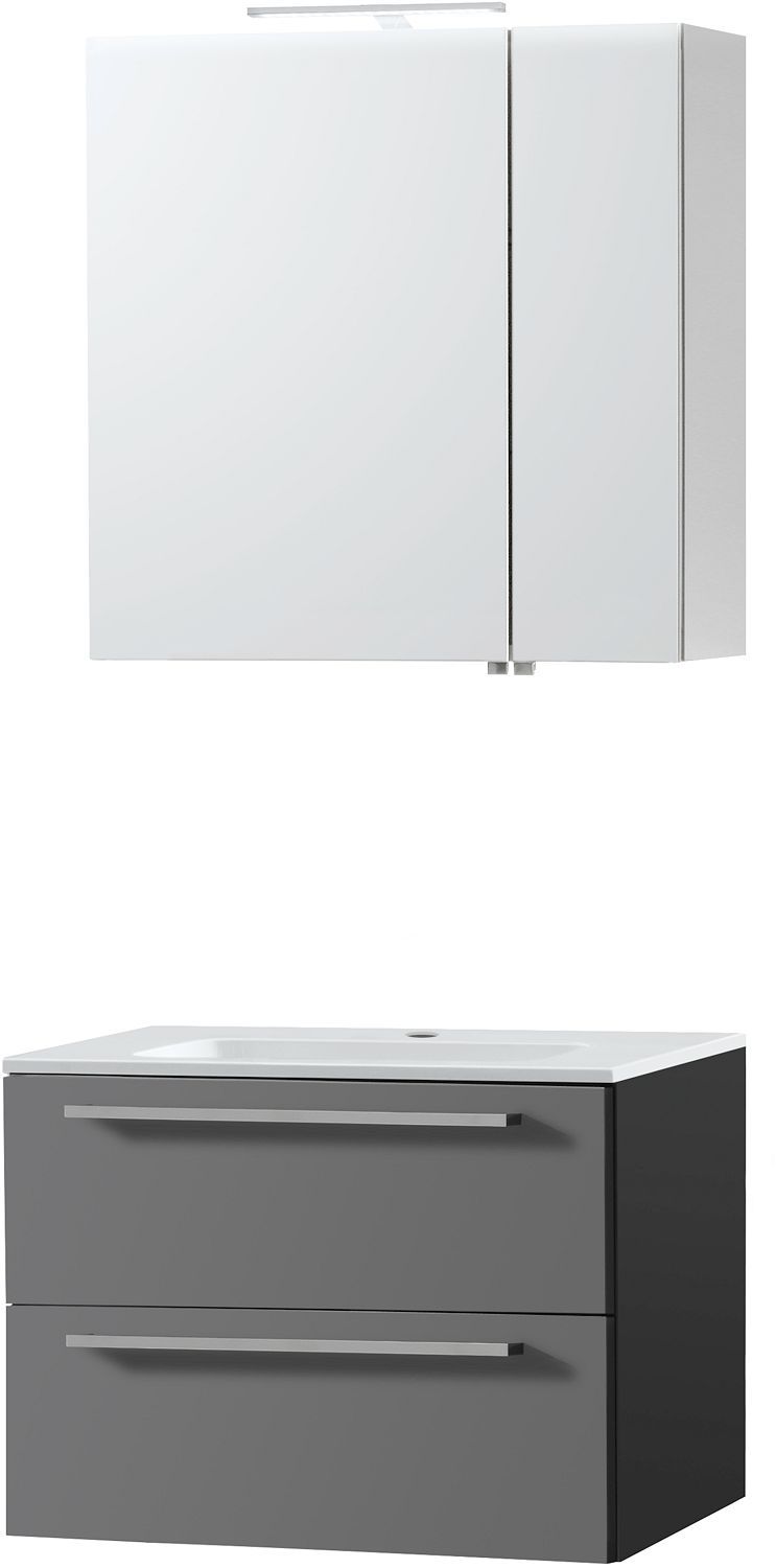 Meubel combo uni leisteen 70 porselein spiegelkast