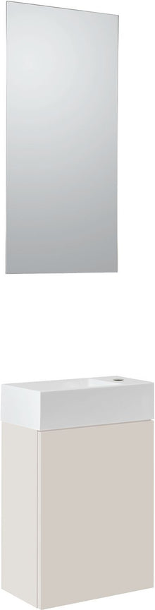 LAVE-MAINS PURO MINI 1 PORTE BEIGE SATIN 40 SOLID MIROIR/ECLAIRAGE