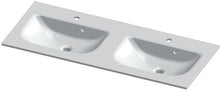 Tablet form/alano 120CM 2 lavabo kunstmarmer wit