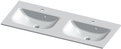 Tablet form/alano 120CM 2 lavabo kunstmarmer wit