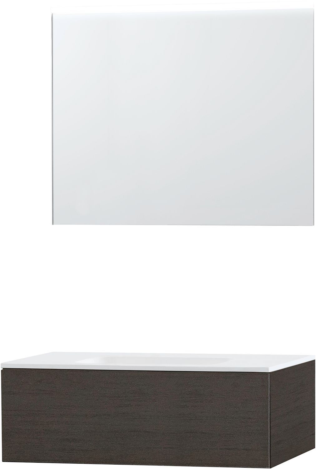 Meubel puro Solo wenge 90 1 lade Solid Molto spiegel