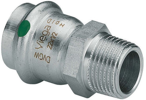Puntstuk 28MM 4/4"M sanpress inox Viega, koppelingen — SKU DESCO-157262