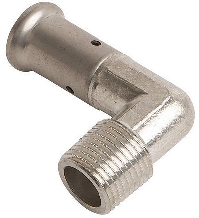 Elleboog 16MM-1/2"M messing pers Henco