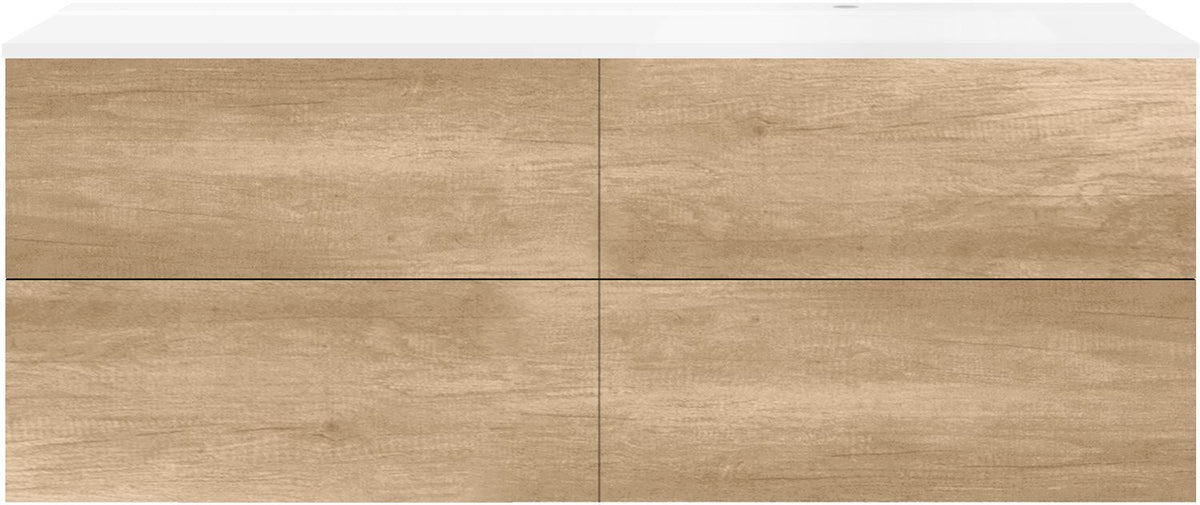 ONDERBOUW COFFEE 4 LADES 160 EIKEN DECOR KASJMIER+WASTAFEL RECHTS MAT WIT