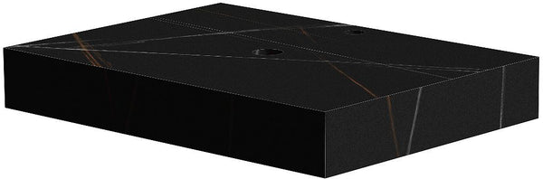 TABLET KERAMISCH MARMER PURO B70 H10 1AFVOERGAT/KRAANGAT BAMBOO BLACK
