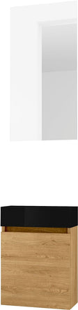 LAVE-MAINS FORM MINI PORCELAINE NORDIC/ 1 PORT/MIROIR CHENE NORDIC