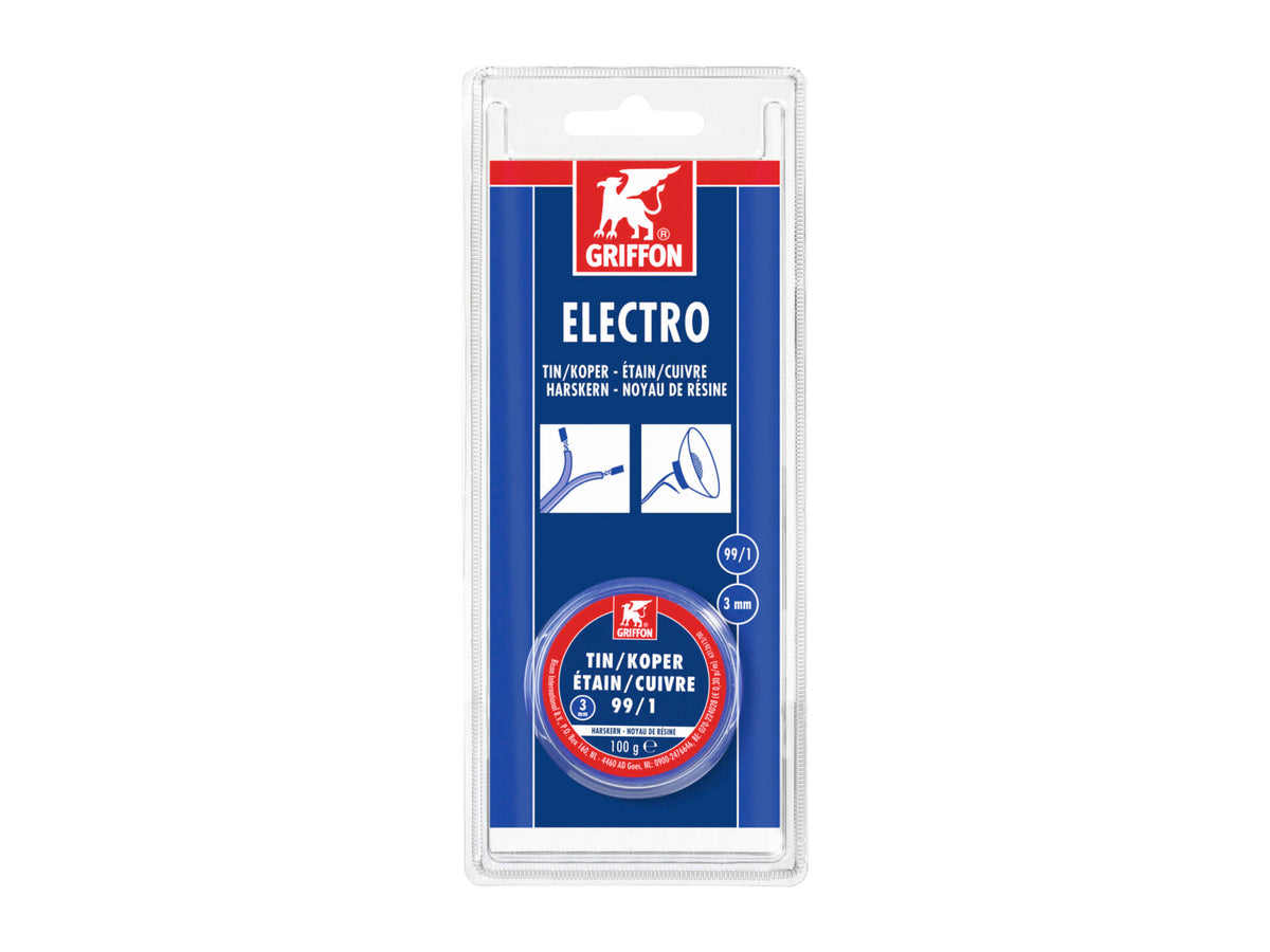 Griffon Electro draadsoldeer tin/koper 99/1 harskern 3mm 100g