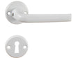 Linea Bertomani 1020 deurklinkset op rozet 50mm aluminium wit