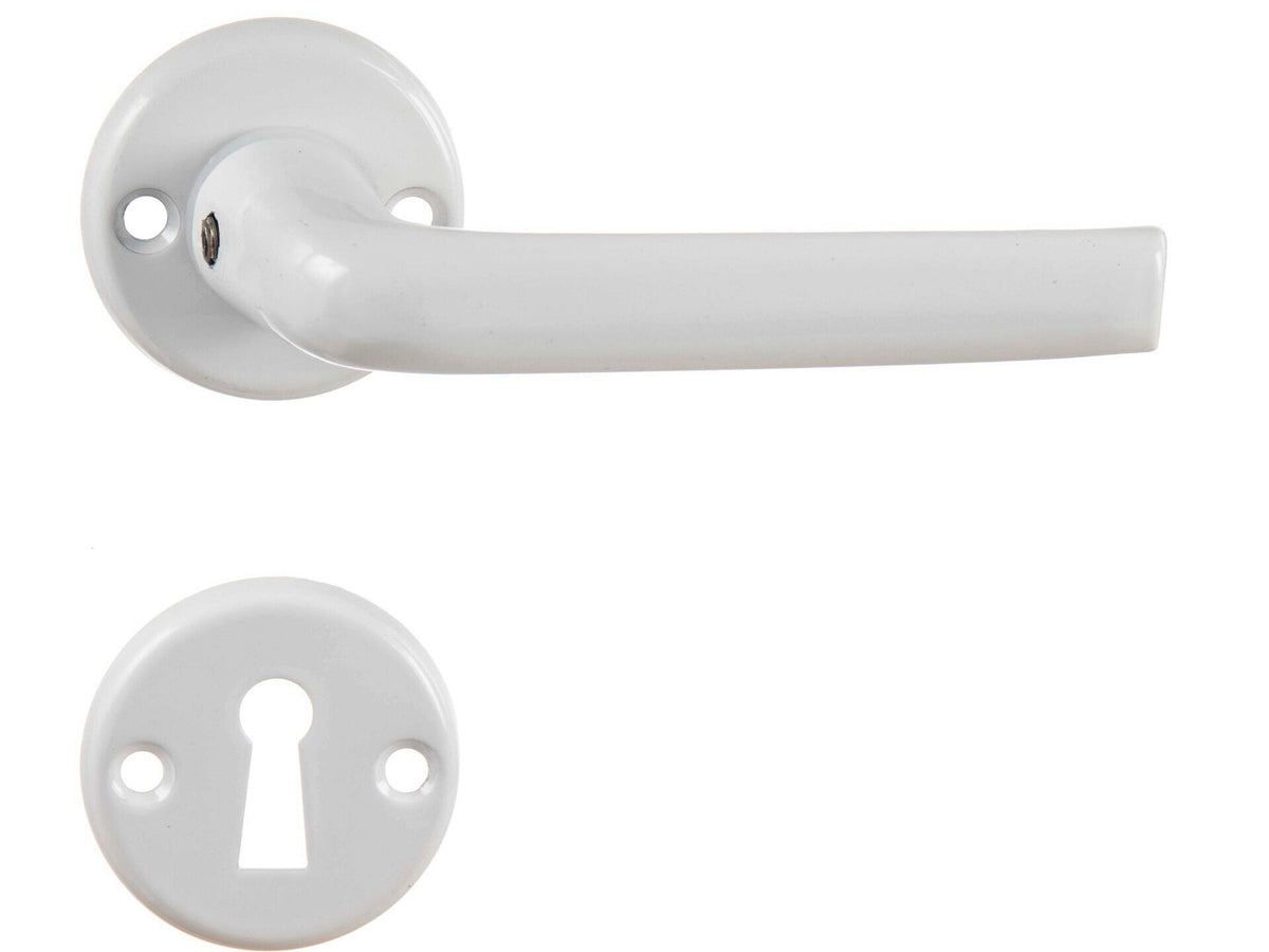 Linea Bertomani 1020 deurklinkset op rozet 50mm aluminium wit