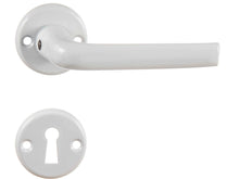 Linea Bertomani 1020 deurklinkset op rozet 50mm aluminium wit