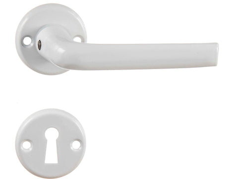 Linea Bertomani 1020 deurklinkset op rozet 50mm aluminium wit