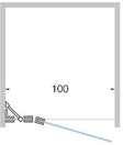 Draaideur+vast deel nis close tot 100CM hoogte 200CM mat wit-timeless