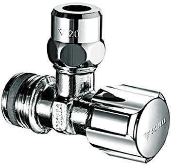 HAAKS AFSLUITKRAAN SCHELL 1/2"M MET TEFLON CHROOM