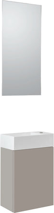HANDENWASSER PURO MINI 1 DEUR GRIJS 40 SOLID SPIEGEL