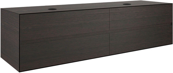 Onderbouw 4LADES+TABLET voor 2 opbouwlavabos tenso 180CM zonder kraangat wenge