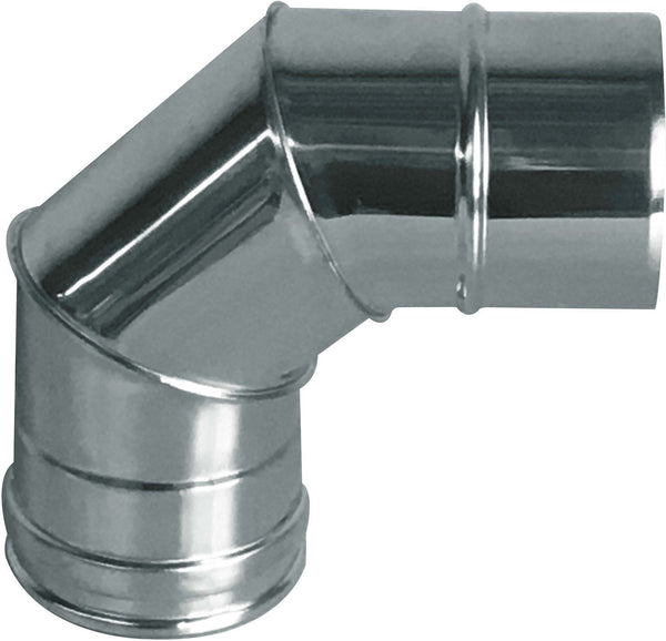 Inox enkelwandige elleboog 90° 100MM