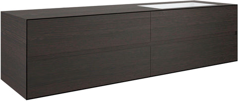 Onderbouw 4 lades+onderbouwlavabo rechts tenso 180CM zonder kraangat wenge, badkamermeubelen — SKU DESCO-177418