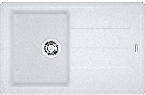EVIER A ENCASTRER BASIS FRANKE 1 BAC+EGOUTTOIR 78X50 METAL BLANC