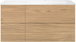 SOUS MEUBLE COFFEE 4 TIROIRS 120 CHENE CLASSIQUE +LAVABO DROITE EN MARBRE SYNTHETIQUE BLANC MAT