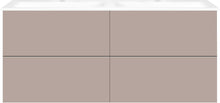 Onderbouw COFFEE 4 lades 140 duo basaltgrijs mat +dubbele wastafel porselein wit