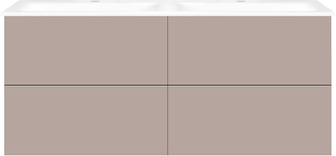 Onderbouw COFFEE 4 lades 140 duo basaltgrijs mat +dubbele wastafel porselein wit, badkamermeubelen — SKU DESCO-193022