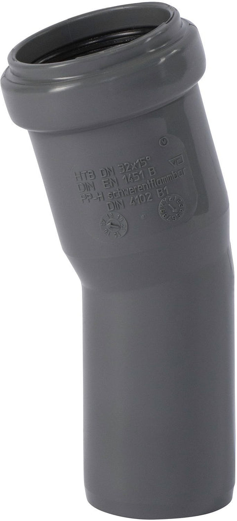 Elleboog 15° Mf 160MM Pp HT-Safe Ostendorf