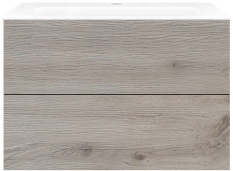 Onderbouw COFFEE 2 lades 90 eik zilver+wastafel porselein wit, badkamermeubelen — SKU DESCO-192604