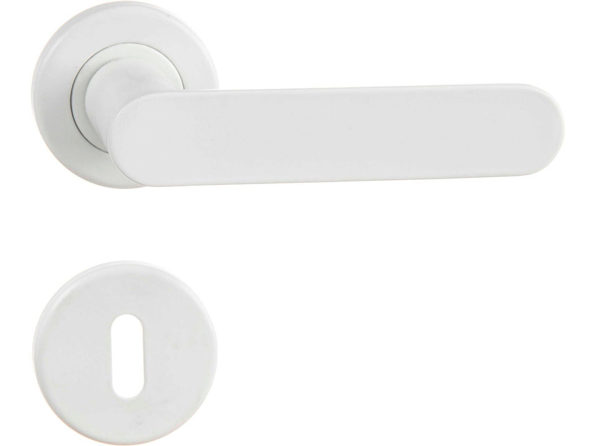 Linea Bertomani 157 deurklinkset op rozet 50mm aluminium wit