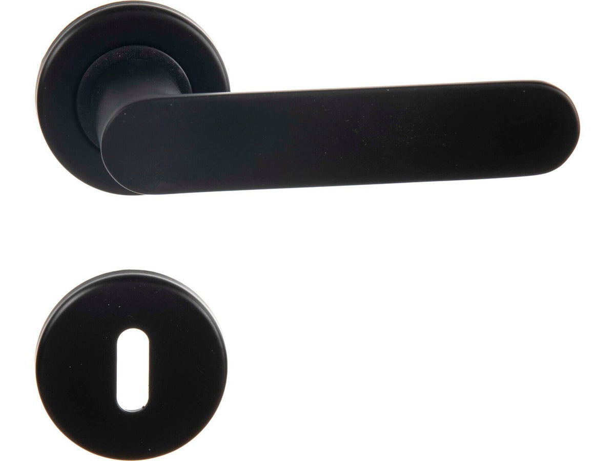 Linea Bertomani 157 deurklinkset op rozet 50mm zwart