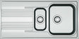 EVIER ENCASTRE SMART FRANKE 1,5BAC+EGOUTTOIR 100X50 INCLUS SET EVACUATION AVEC SIPHON