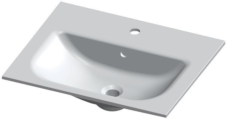 Tablet form/alano 60CM 1 lavabo kunstmarmer wit