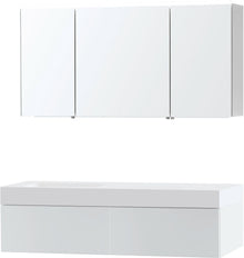 MEUBEL PURO SOLO WIT ASYMMETRISCH 140 LINKS 1 LADE SOLID PURO SPIEGELKAST