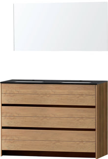 MEUBLE MOLTO SOL CHENE MASSIF DUO 140 BLEU BELGE MIROIR