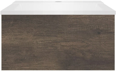 Onderbouw COFFEE 1 lade 60 kastanje Decor truffel+wastafel wit