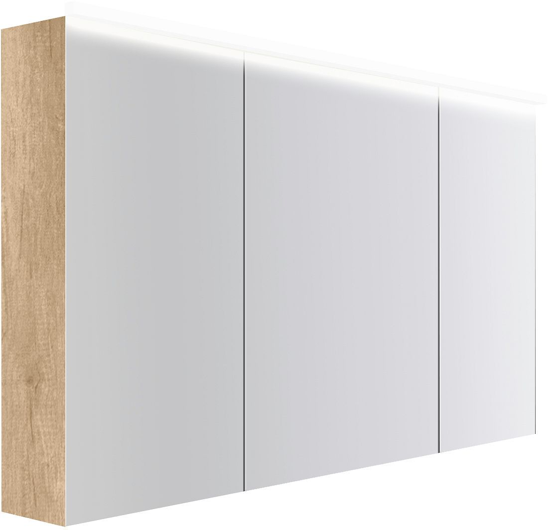 Spiegelkast COFFEE 3 deuren 1400MM 4250K eiken Decor kasjmier